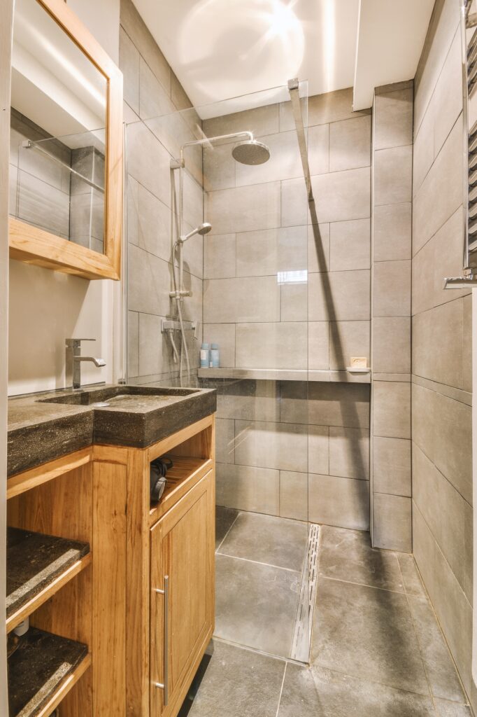 Sinks and shower cabin